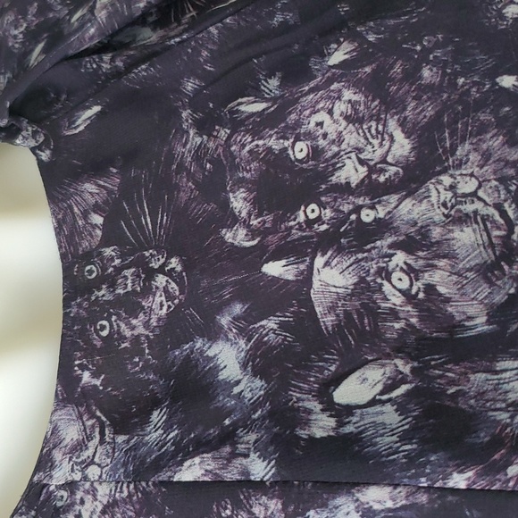 Lion Animal Print Peasant Poof Sleeve Backless Dress - Picture 5 of 15